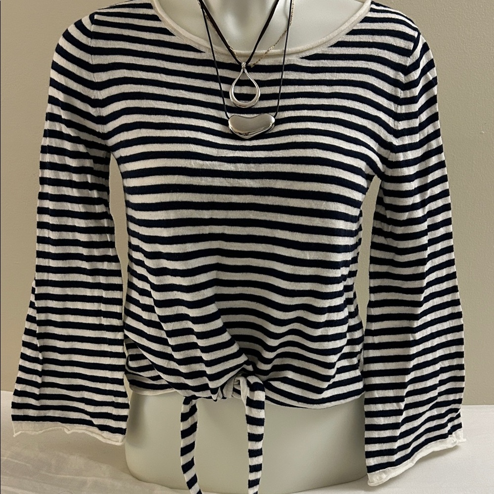 J.Crew Striped Black and White Women's Top